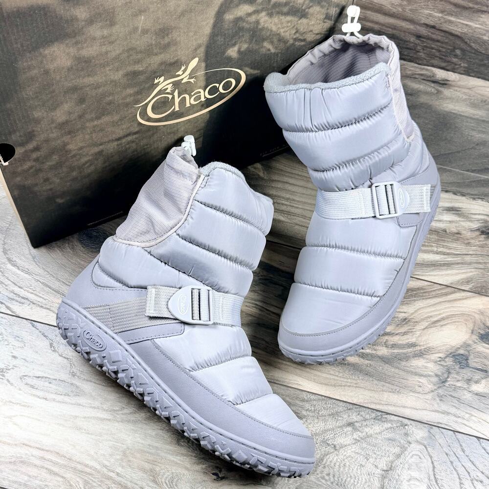 NIB Chaco Ramble Puff Tall Winter Boots 10M Ash Gray Puffer